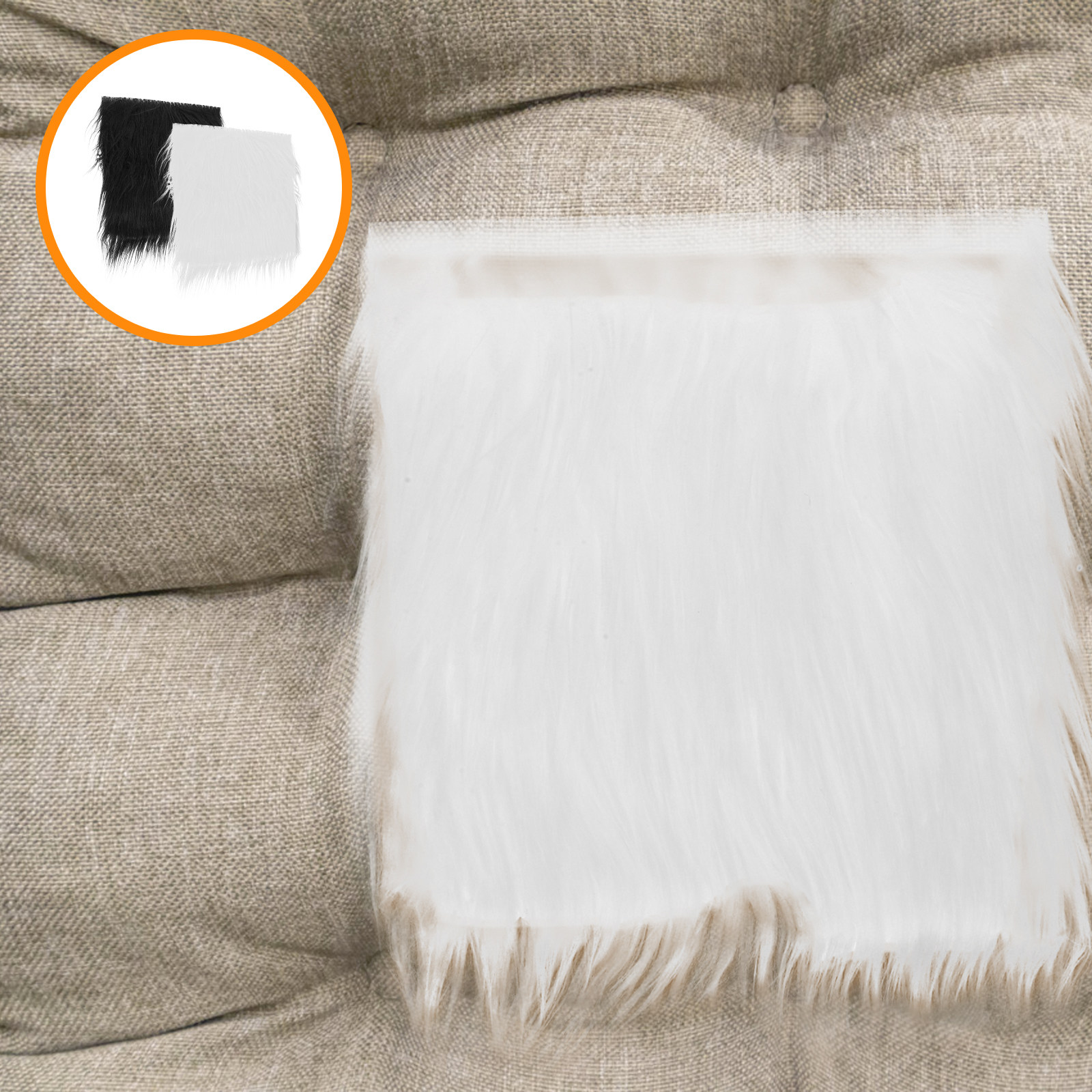 Home Textiles And Decor - 2Pcs Square Long Hair Faux Fabric