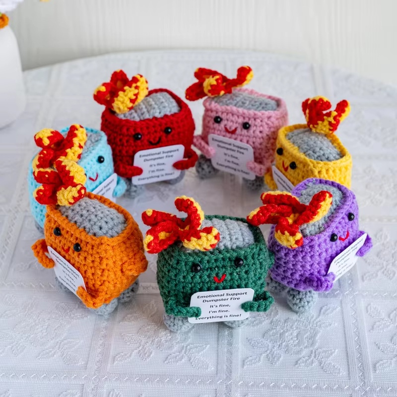 Handmade Crochet Dumpster Fire - Home Textiles Today reseña y precio