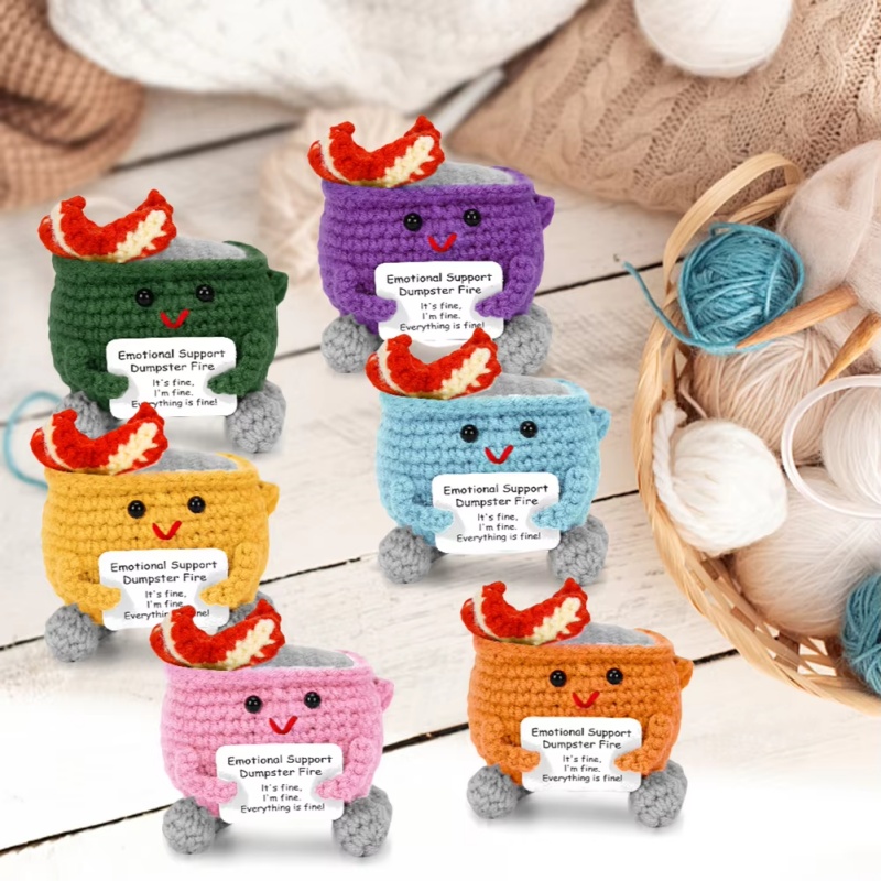 Handmade Crochet Dumpster Fire - Home Textiles Today reseña y precio