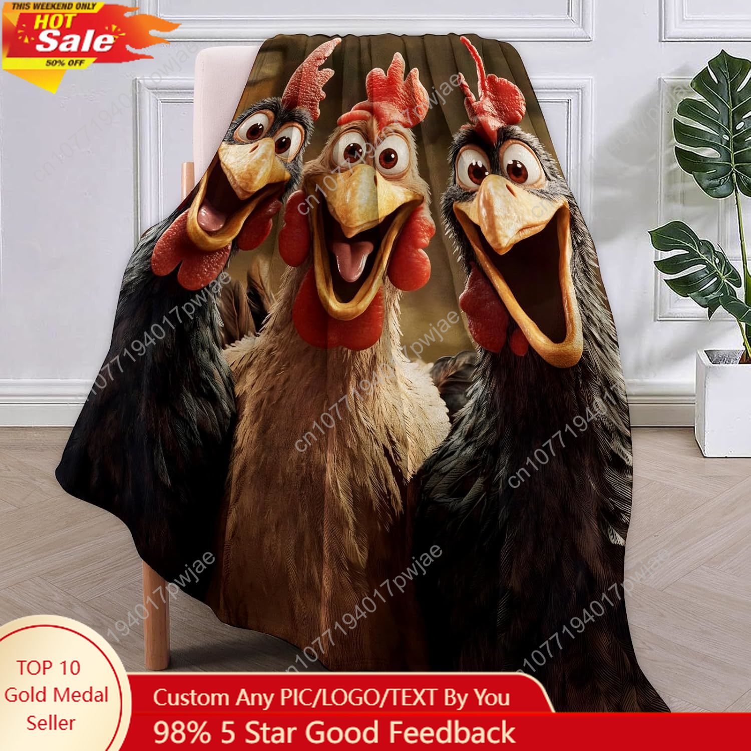 Chickens Blanket Gifts for Wom - Home Of Textiles reseña y precio