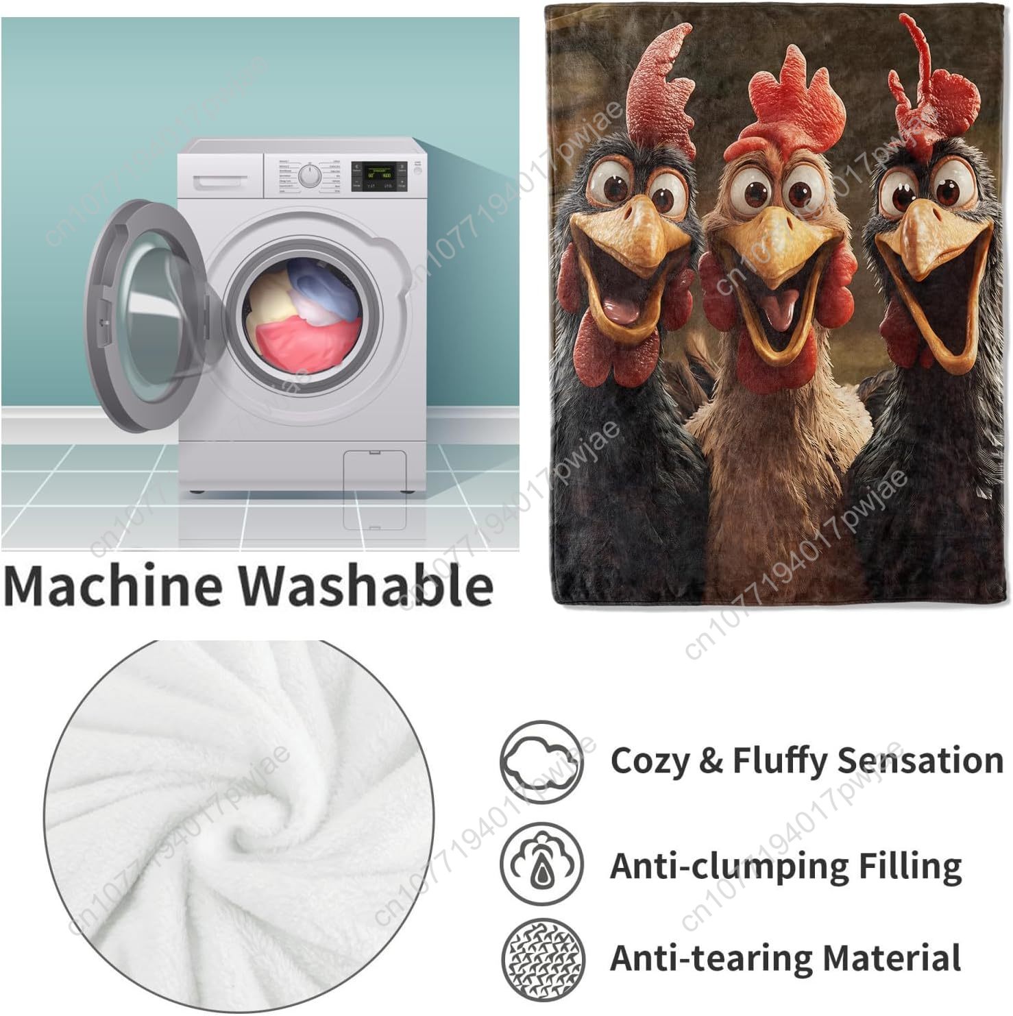 Chickens Blanket Gifts for Wom - Home Of Textiles reseña y precio