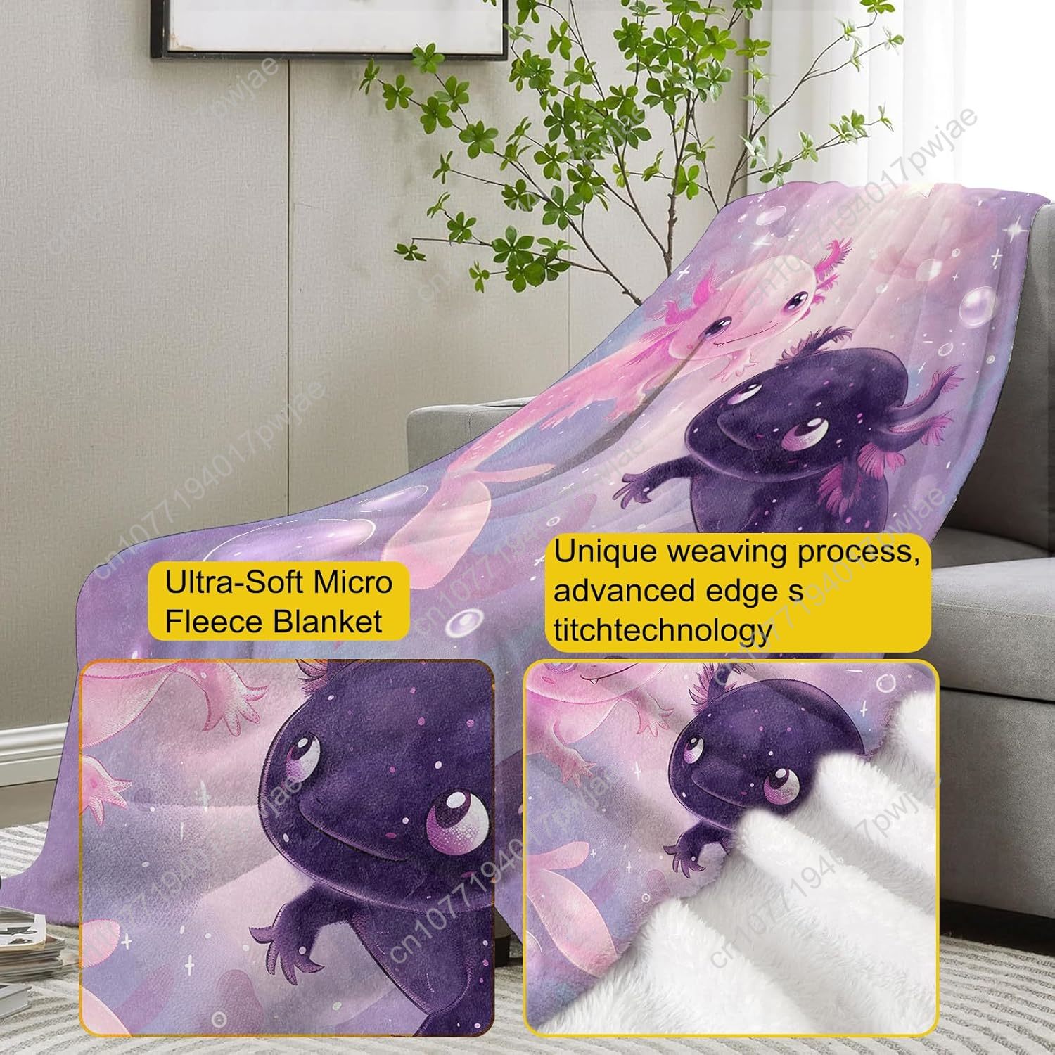 Axolotl Blanket Cute Axolotls  - Home Of Textiles reseña y precio