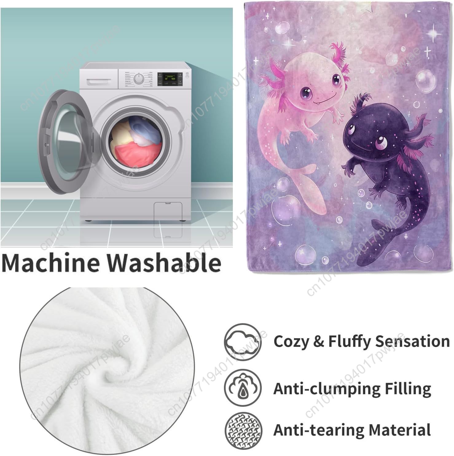 Axolotl Blanket Cute Axolotls  - Home Of Textiles reseña y precio