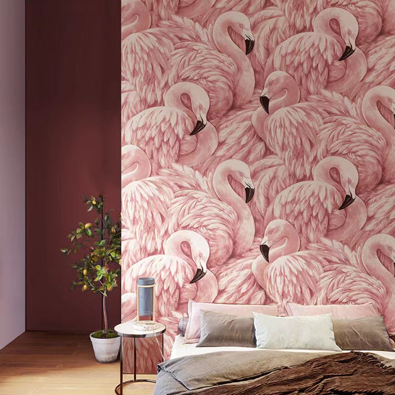 Nordic Ins Pink Flamingo Wallp - Home Textiles Store reseña y precio