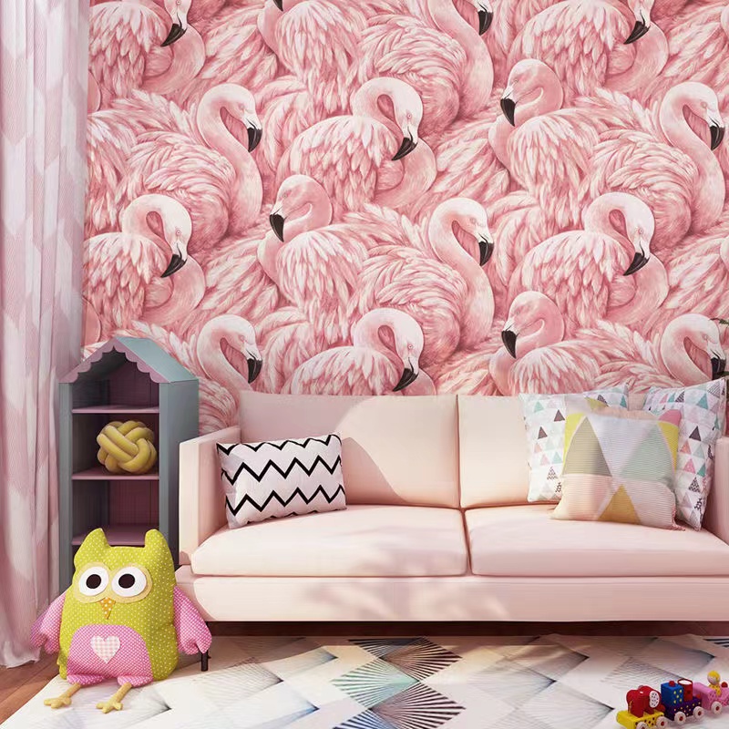Nordic Ins Pink Flamingo Wallp - Home Textiles Store reseña y precio
