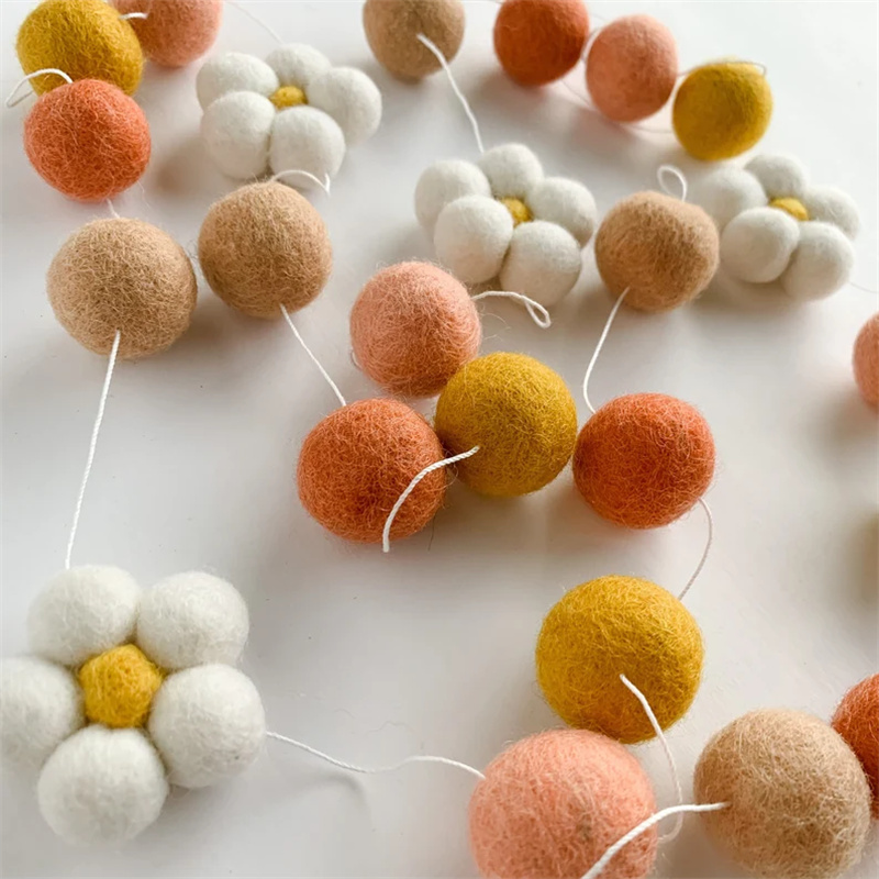 Ins Wool Felt Balls Daisy Flow - Home Textiles Photos reseña y precio