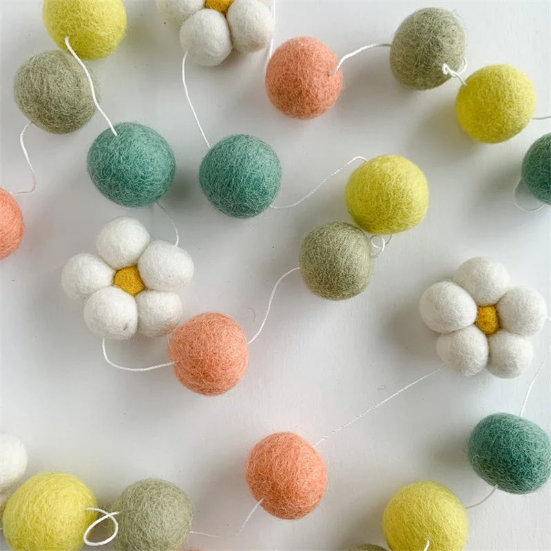 Ins Wool Felt Balls Daisy Flow - Home Textiles Photos reseña y precio