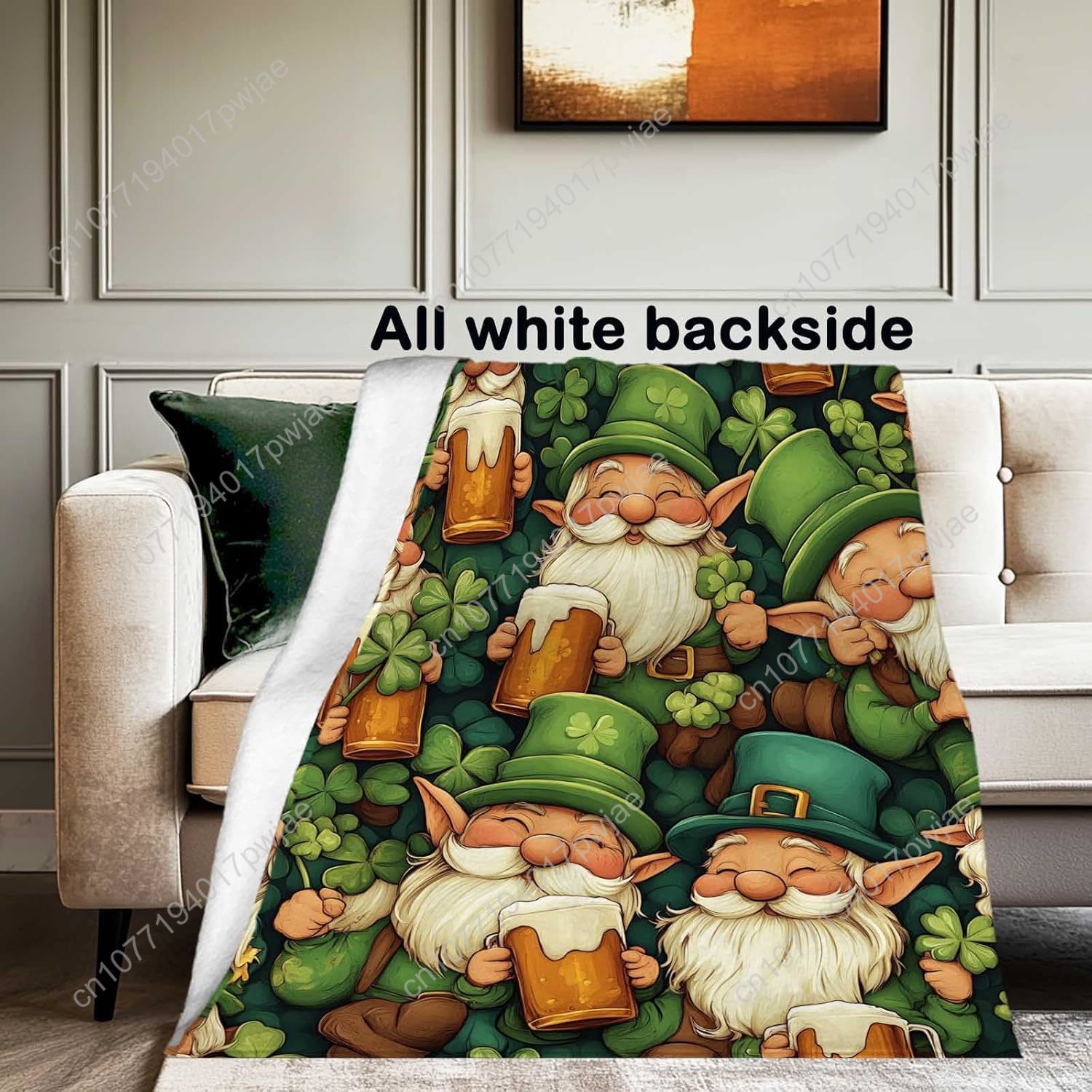 St. Patrick’s Day Gnome Throw  - Home Of Textiles reseña y precio