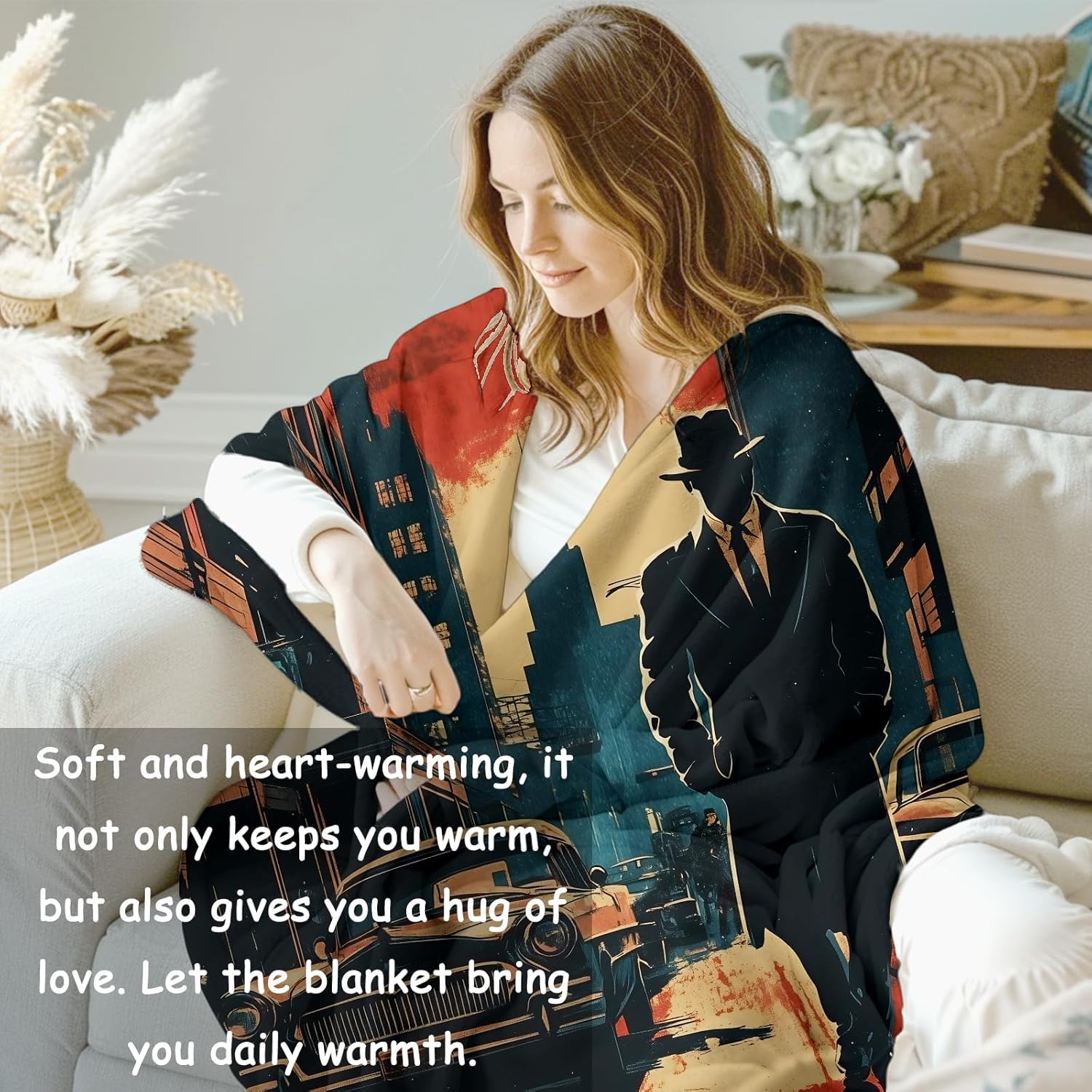 Noir Detective Blanket Gifts f - Home Of Textiles reseña y precio