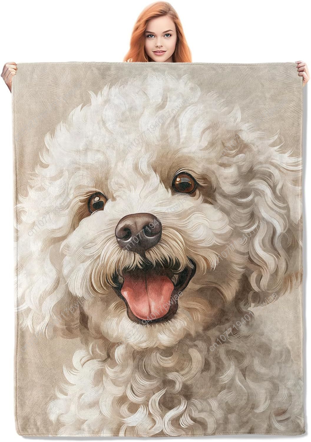 Joyful Poodle Portrait Blanket - Home Of Textiles reseña y precio