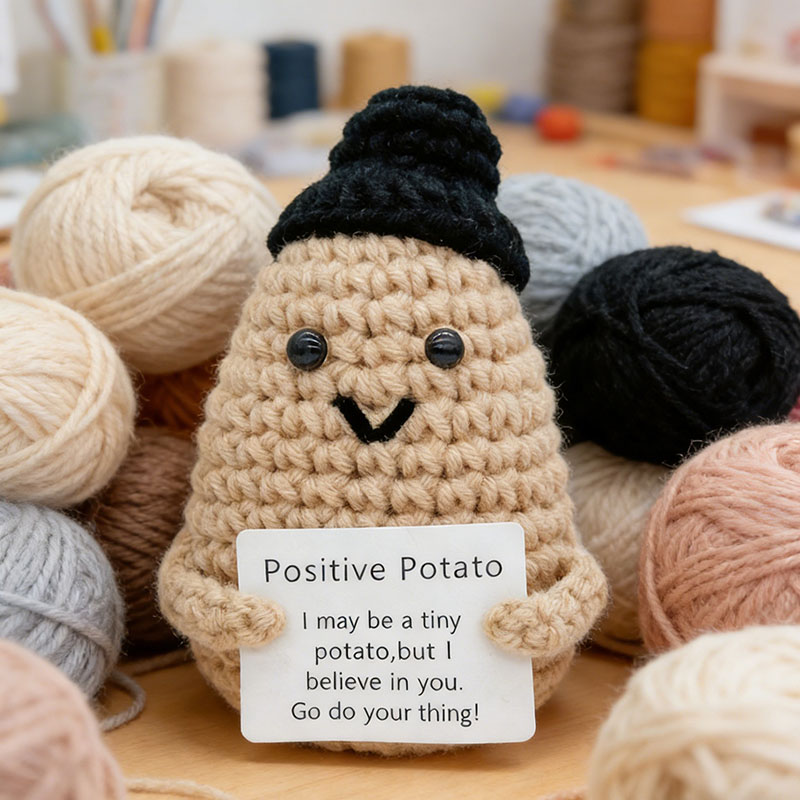 Cute Positive Potato Crochet D - Home Textiles Today reseña y precio