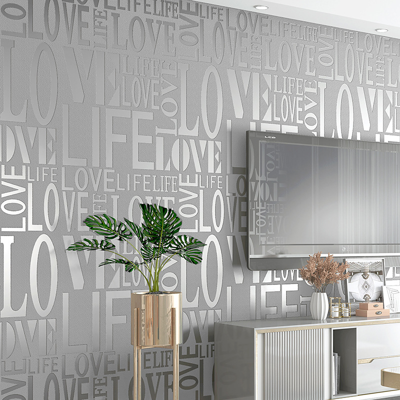 English Letter Wallpaper Cloth - Home Textiles Store reseña y precio